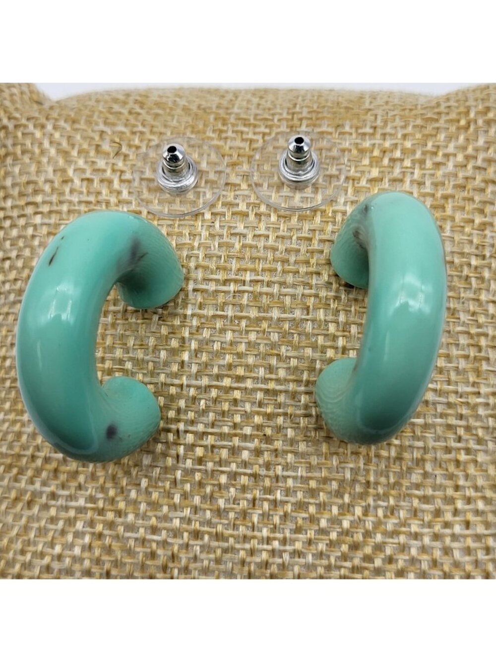 Festival Jewelry Mint Chocolate Lucite Hoop earrings Funky fun resort club